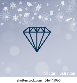 Diamond icon, vector illustration.