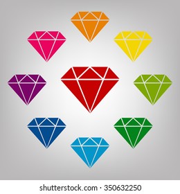 Diamond icon - Vector illustration