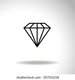 Diamond icon, vector illustration.