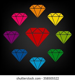Diamond icon - Vector illustration