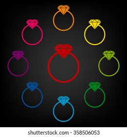 Diamond icon - Vector illustration