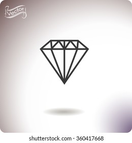 Diamond icon, vector illustration.