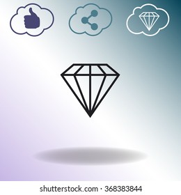 Diamond icon, vector illustration.