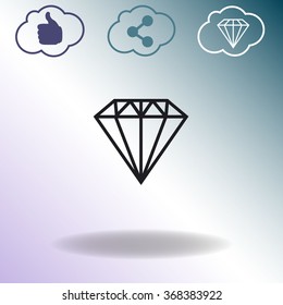 Diamond icon, vector illustration.