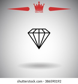 Diamond icon, vector illustration.