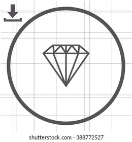 Diamond icon, vector illustration.