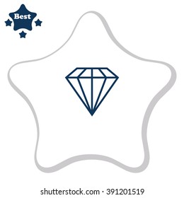 Diamond icon, vector illustration.