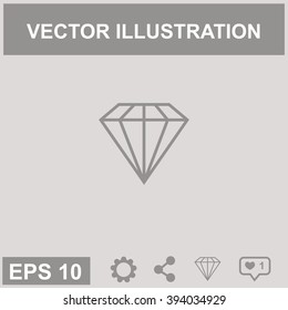 Diamond icon, vector illustration.