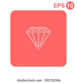 Diamond icon, vector illustration.