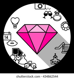 Diamond icon. Vector illustration