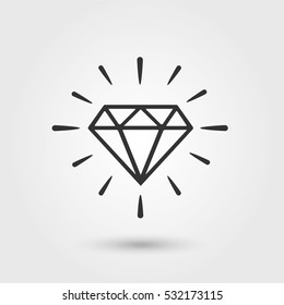 Diamond Icon. Vector illustration.