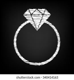 Diamond icon - Vector illustration with chalk effect 