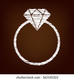 Diamond icon. Vector illustration with chalk effect