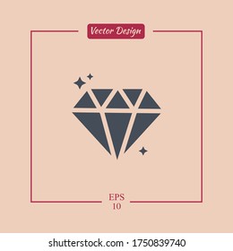 Diamond icon. Vector illustration EPS 10.