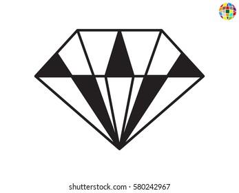 diamond icon, vector illustration eps10