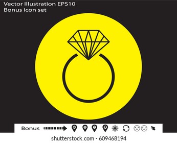 diamond icon, vector illustration eps10