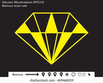 diamond icon, vector illustration eps10