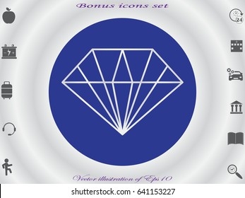 diamond icon, vector illustration eps10