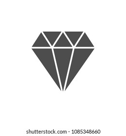Diamond icon. Vector illustration, flat design.