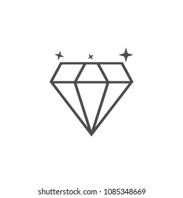 Diamond icon. Vector illustration, flat design.