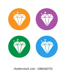 Diamond icon. Vector illustration, flat design.