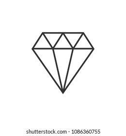Diamond icon. Vector illustration, flat design.