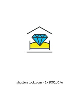 ilustración vectorial de icono de diamante plana 