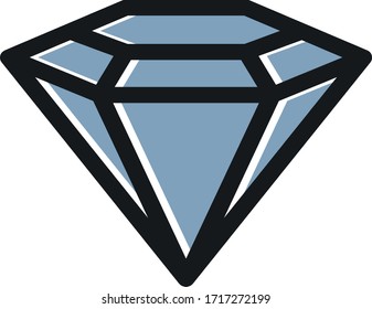 ilustración vectorial de icono de diamante plana