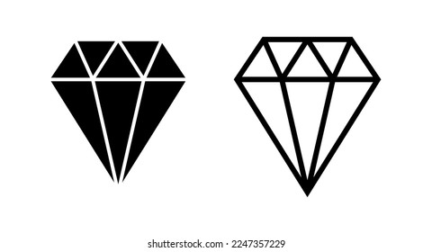 Diamond icon vector illustration. diamond gems sign and symbol