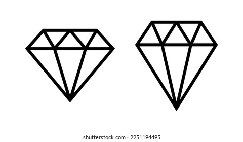 Ilustración vectorial de icono de diamante. signo y símbolo de las gemas de diamantes