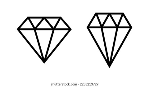 Ilustración vectorial de icono de diamante. signo y símbolo de las gemas de diamantes