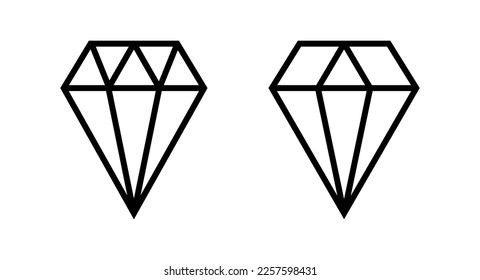 Diamant Symbol, Vektorgrafik. Diamantschmuck-Zeichen und -Symbol