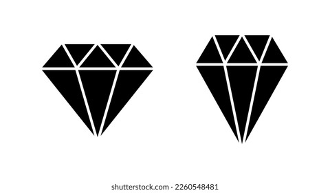 Ilustración vectorial de icono de diamante. signo y símbolo de las gemas de diamantes