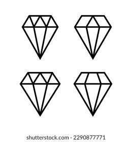 Ilustración vectorial de icono de diamante. signo y símbolo de las gemas de diamantes