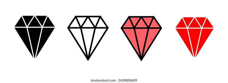 Diamond icon vector illustration. diamond gems sign and symbol