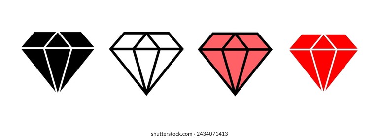 Diamant-Symbol Vektor-Illustration. Diamant Edelsteine Zeichen und Symbol