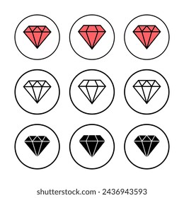 Diamond icon vector illustration. diamond gems sign and symbol