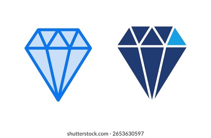 Ilustración vectorial de icono de diamante. signo y símbolo de gemas de diamante