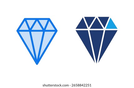 Ilustración vectorial de icono de diamante. signo y símbolo de gemas de diamante