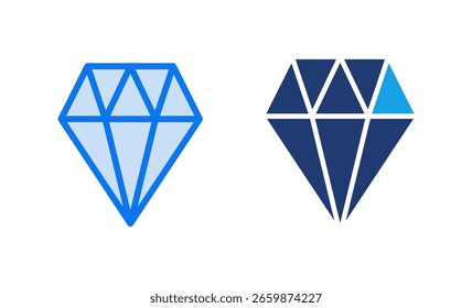 Ilustración vectorial de icono de diamante. signo y símbolo de gemas de diamante