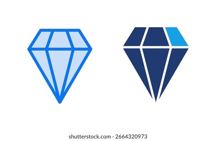 Ilustración vectorial de icono de diamante. signo y símbolo de gemas de diamante