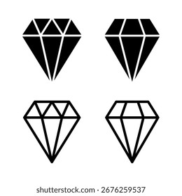 Ilustración vectorial de icono de diamante. signo y símbolo de gemas de diamante
