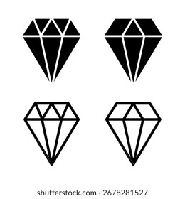 Ilustración vectorial de icono de diamante. signo y símbolo de gemas de diamante