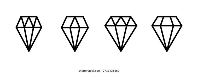 ícone de diamante ilustração vetorial. símbolo e sinal de pedras preciosas de diamante