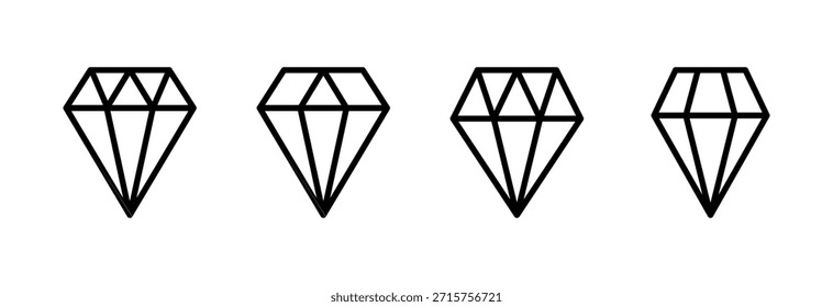 ícone de diamante ilustração vetorial. símbolo e sinal de pedras preciosas de diamante