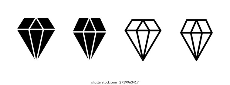 ícone de diamante ilustração vetorial. símbolo e sinal de pedras preciosas de diamante