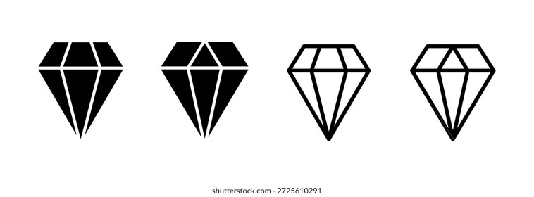 ícone de diamante ilustração vetorial. símbolo e sinal de pedras preciosas de diamante