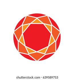 Diamond icon. Vector Illustration. Shiny crystal sign. Brilliant stone. Colorful stone isolated on white background. Fashion modern design. Flat element. Symbol gift, jewel, gem or royal, rich.