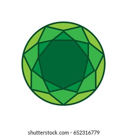 Diamond icon. Vector Illustration. Shiny crystal sign. Brilliant stone. Colorful stone isolated on white background. Fashion modern design. Flat element. Symbol gift, jewel, gem or royal, rich.