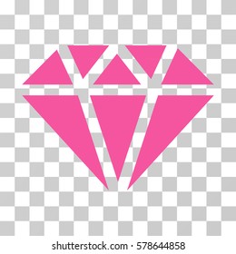 Diamond icon. Vector illustration style is flat iconic symbol, pink color, transparent background. Designed for web and software interfaces.